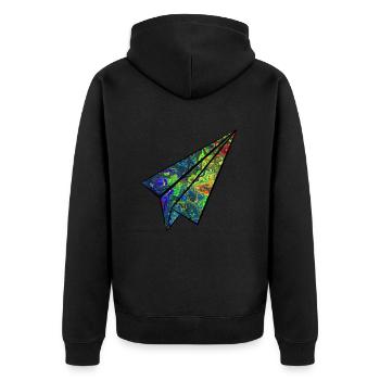 Avions en papier colorés - Veste à capuche bio Premium Unisexe - noir - Dos - Nico (187cm)