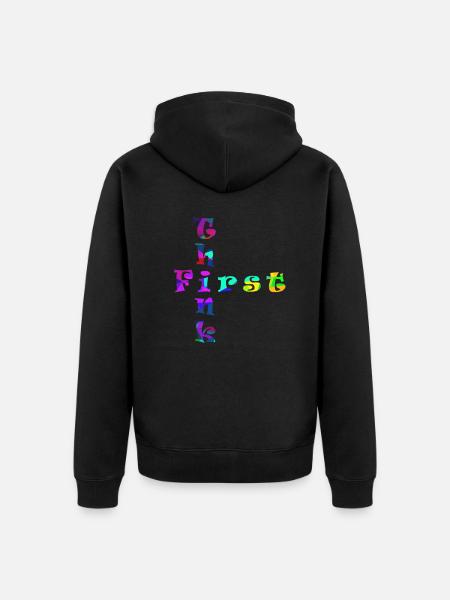 Think First - Unisex Premium Organic Zip Hoodie - black