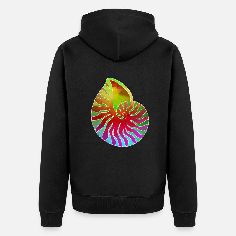 Coquillage violet vert rouge - Veste à capuche bio Premium Unisexe - noir