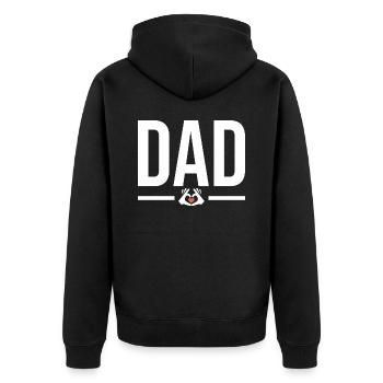 DAD gift humor papa dad - Unisex Premium Organic Zip Hoodie - black - Back - Nico (187cm)