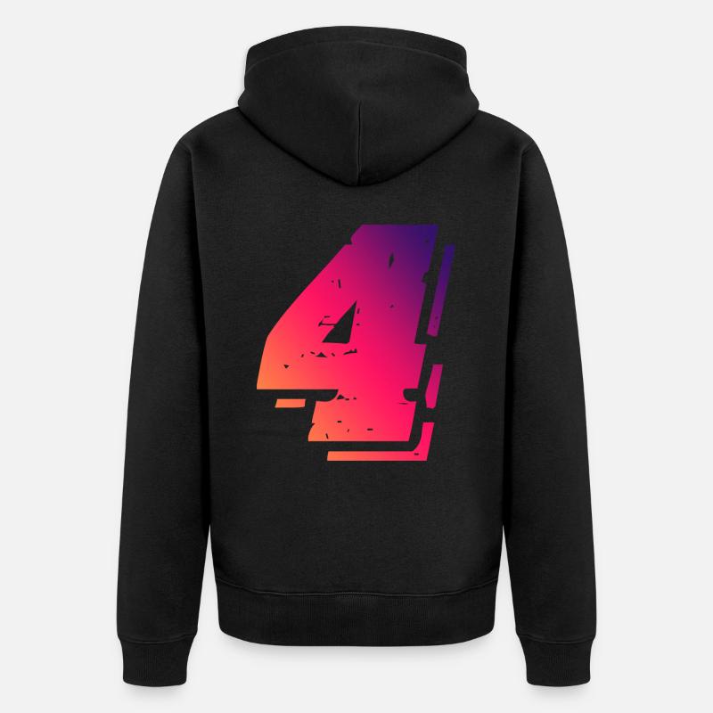 4 Symbole numérique - Veste à capuche bio Premium Unisexe - noir