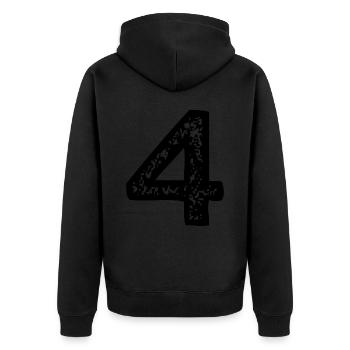 Maillot numéro 4 - Veste à capuche bio Premium Unisexe - noir - Dos - Nico (187cm)