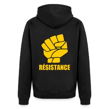 Résistance - Veste à capuche bio Premium Unisexe - noir - Dos - Nico (187cm)