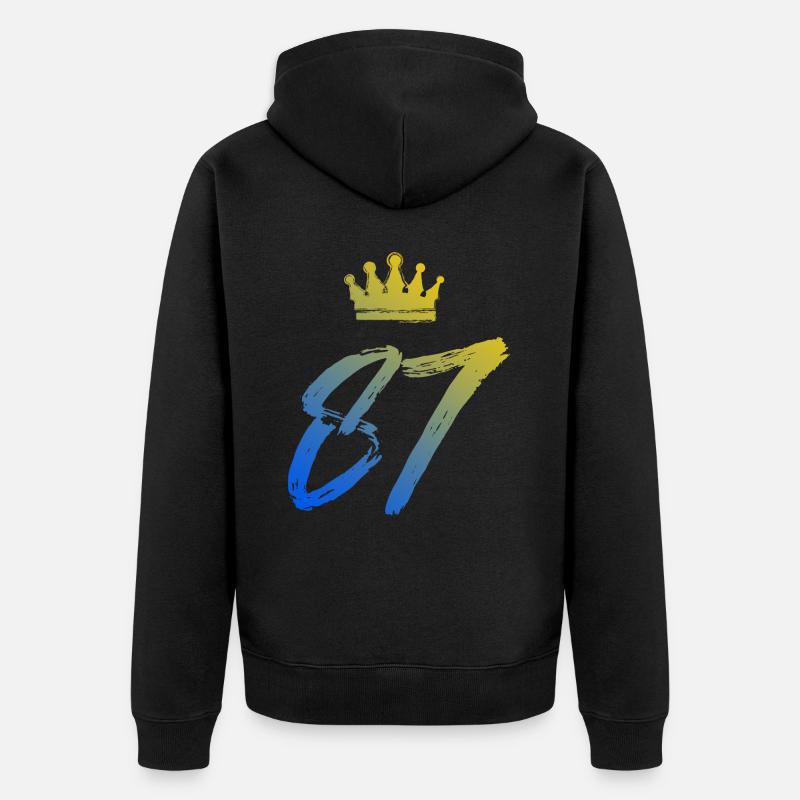 87 Couronne numérique - Veste à capuche bio Premium Unisexe - noir