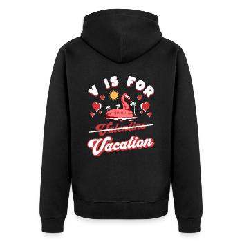 V est Pour Vacances Humour Saint Valentin - Veste à capuche bio Premium Unisexe - noir - Dos - Nico (187cm)
