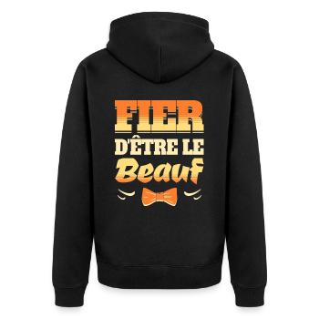 Fier D'Être Le Beauf Idée Pour Beau-Frère - Veste à capuche bio Premium Unisexe - noir - Dos - Nico (187cm)
