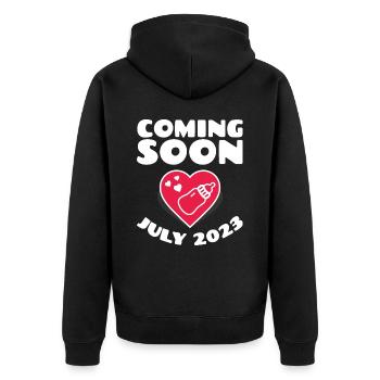Naissance Juillet 2023 Futur Bébé Juillet 2023 - Veste à capuche bio Premium Unisexe - noir - Dos - Nico (187cm)
