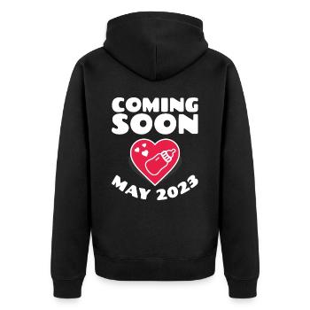 Naissance Mai 2023 Futur Bébé Mai 2023 - Veste à capuche bio Premium Unisexe - noir - Dos - Nico (187cm)