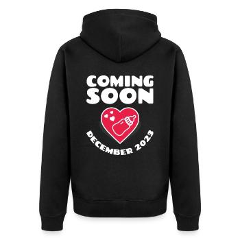 Naissance Décembre 2023 Futur Bébé Décembre 2023 - Veste à capuche bio Premium Unisexe - noir - Dos - Nico (187cm)