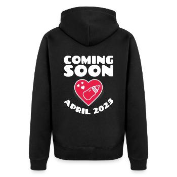 Naissance Avril 2023 Futur Bébé Avril 2023 - Veste à capuche bio Premium Unisexe - noir - Dos - Nico (187cm)