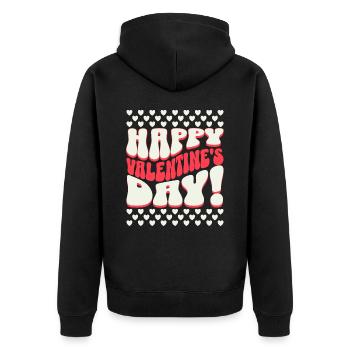 Retro St Valentin Couple Joyeuse Saint Valentin - Veste à capuche bio Premium Unisexe - noir - Dos - Nico (187cm)