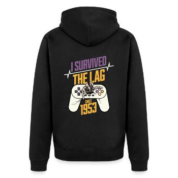Geek geboren 1953 Geburtstag Gamer 70 Jahre - Unisex Premium Bio Zip Hoodie - Schwarz - Hinten - Nico (187cm)