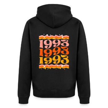 Fête Anniversaire Femme 1993 30 Ans Anniversaire - Veste à capuche bio Premium Unisexe - noir - Dos - Nico (187cm)