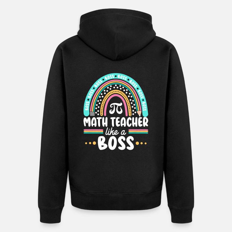 Humor Mathelehrer als Mathechef - Unisex Premium Bio Zip Hoodie - Schwarz