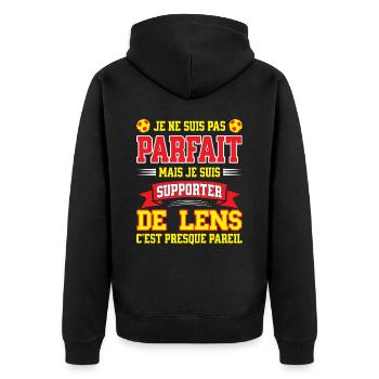 Supporter Football Lens Foot Fier Lensois - Veste à capuche bio Premium Unisexe - noir - Dos - Nico (187cm)