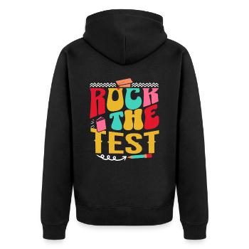 Rock The Test Examen Fin D'Année Enseignant - Veste à capuche bio Premium Unisexe - noir - Dos - Nico (187cm)