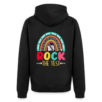Rock The Test Examen Étudiant Enseignant - Veste à capuche bio Premium Unisexe - noir - Dos - Nico (187cm)