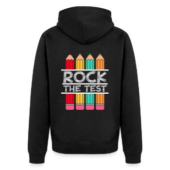 Rock The Test Examen Enseignant Étudiant - Veste à capuche bio Premium Unisexe - noir - Dos - Nico (187cm)