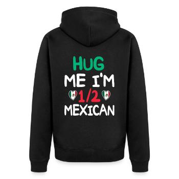 Humour Mexicain Je Suis À Moitié Mexicain - Veste à capuche bio Premium Unisexe - noir - Dos - Nico (187cm)