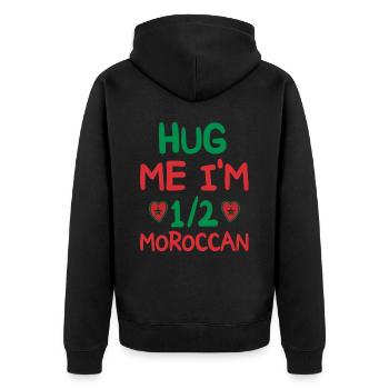 Humour Marocain Je Suis À Moitié Marocain - Veste à capuche bio Premium Unisexe - noir - Dos - Nico (187cm)