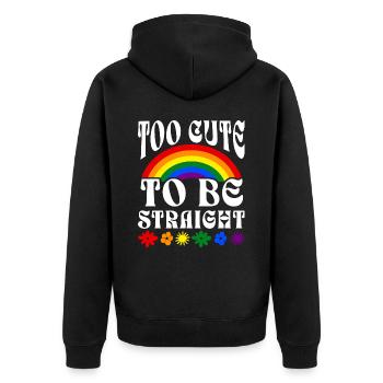 Trop Mignon Pour Être Hétéro LGBT Gay Pride - Veste à capuche bio Premium Unisexe - noir - Dos - Nico (187cm)