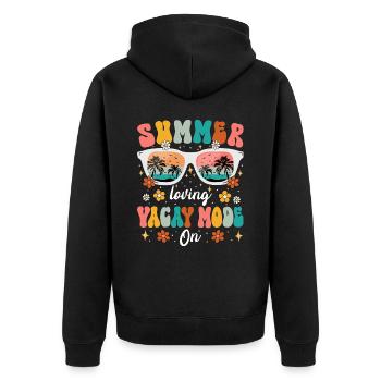 Adore Le Soleil et La Plage Voyage Vacances D'Été - Veste à capuche bio Premium Unisexe - noir - Dos - Nico (187cm)