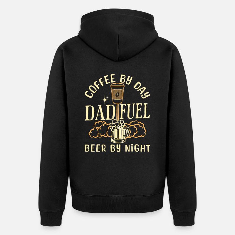 Humour Café Bière Papa - Veste à capuche bio Premium Unisexe - noir
