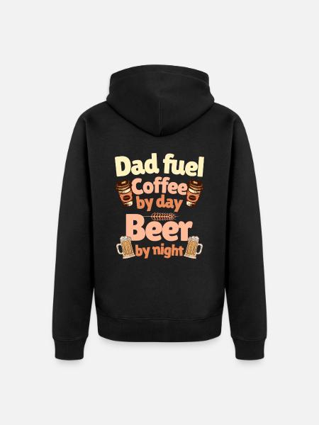 Humor Coffee Beer Daddy - Unisex Premium Organic Zip Hoodie - black