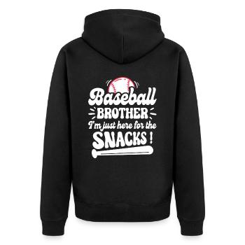 Humor brother supporter baseball - Unisex Premium Organic Zip Hoodie - black - Back - Nico (187cm)