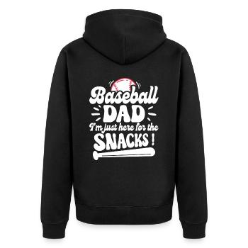 Daddy Baseball Fan Humor - Unisex Premium Bio Zip Hoodie - Schwarz - Hinten - Nico (187cm)