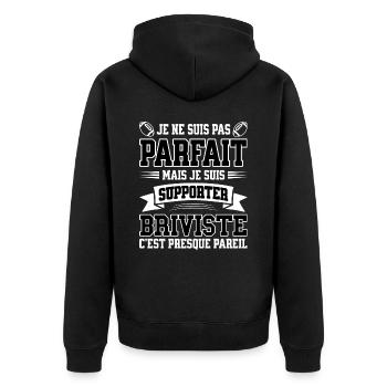 Homme Briviste Brive Rugbyman Rugby Humour - Veste à capuche bio Premium Unisexe - noir - Dos - Nico (187cm)