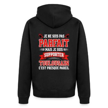 Homme Toulousain Toulouse Rugbyman Rugby Humour - Veste à capuche bio Premium Unisexe - noir - Dos - Nico (187cm)