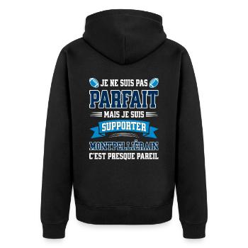 Montpelliérain Montpellier Rugbyman Rugby Humour - Veste à capuche bio Premium Unisexe - noir - Dos - Nico (187cm)