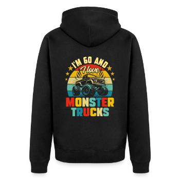 Monster Truck Voiture 60 Ans Anniversaire - Veste à capuche bio Premium Unisexe - noir - Dos - Nico (187cm)