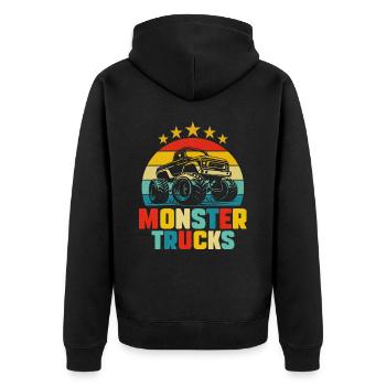 Voiture Monster Truck Anniversaire Garçon Homme - Veste à capuche bio Premium Unisexe - noir - Dos - Nico (187cm)