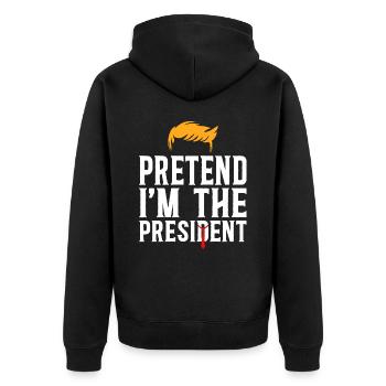 Costume Halloween Prétendre Être Président - Veste à capuche bio Premium Unisexe - noir - Dos - Nico (187cm)