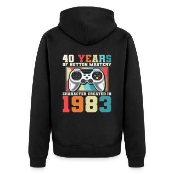 Geek Niveau 40 Anniversaire Gamer 40 Ans - Veste à capuche bio Premium Unisexe - noir - Dos - Nico (187cm)