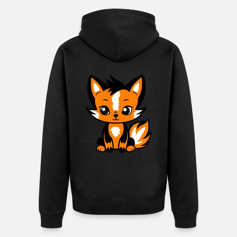 Fuchs Tier Baby - Unisex Premium Bio Zip Hoodie - Schwarz