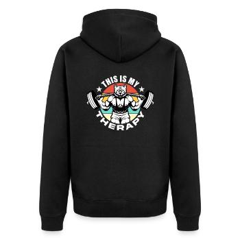Workout, Fitness, Gym, Workout, Sports, Fun - Unisex Premium Organic Zip Hoodie - black - Back - Nico (187cm)