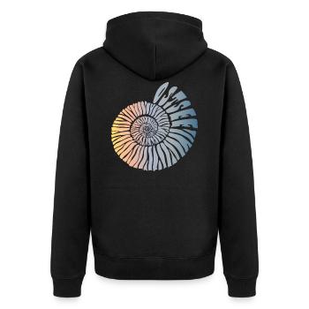 Ostsee (Schnecken-Edition) - Unisex Premium Bio Zip Hoodie - Schwarz - Hinten - Nico (187cm)