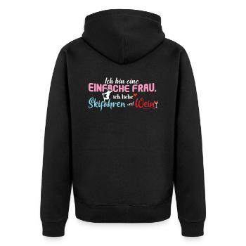 Skifahrer - Unisex Premium Bio Zip Hoodie - Schwarz - Hinten - Nico (187cm)