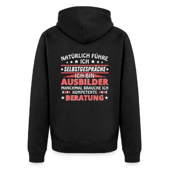 I Talk to Yourself - Instructor Edition - Unisex Premium Organic Zip Hoodie - black - Back - Nico (187cm)
