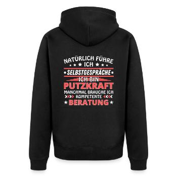 Je me parle à soi-même - Édition plus propre - Veste à capuche bio Premium Unisexe - noir - Dos - Nico (187cm)