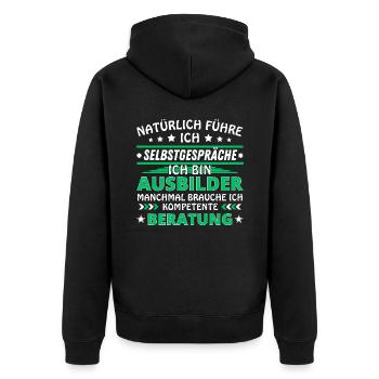 I Talk to Yourself - Instructor Edition - Unisex Premium Organic Zip Hoodie - black - Back - Nico (187cm)