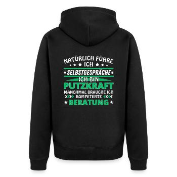 Je me parle à soi-même - Édition plus propre - Veste à capuche bio Premium Unisexe - noir - Dos - Nico (187cm)