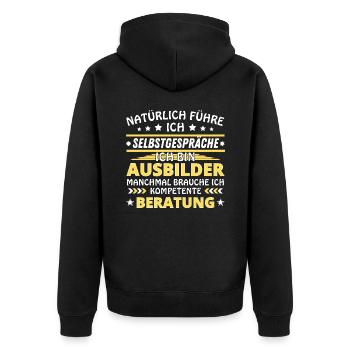 I Talk to Yourself - Instructor Edition - Unisex Premium Organic Zip Hoodie - black - Back - Nico (187cm)