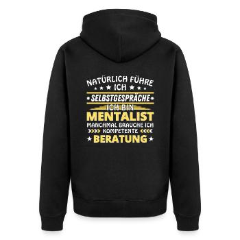 I Talk to Yourself - Mentalist Edition - Unisex Premium Organic Zip Hoodie - black - Back - Nico (187cm)