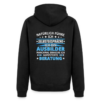 I Talk to Yourself - Instructor Edition - Unisex Premium Organic Zip Hoodie - black - Back - Nico (187cm)