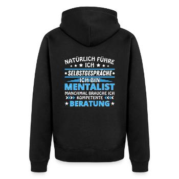 I Talk to Yourself - Mentalist Edition - Unisex Premium Organic Zip Hoodie - black - Back - Nico (187cm)