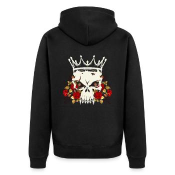 King´s Skull - Unisex Premium Organic Zip Hoodie - black - Back - Nico (187cm)